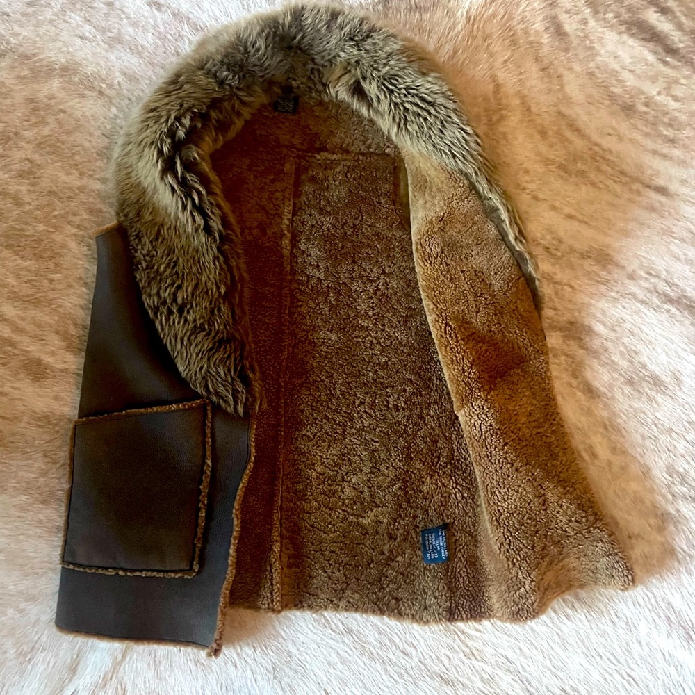 RL Ralph Lauren, Shearling Sheepskin genuine leather vest jacket S